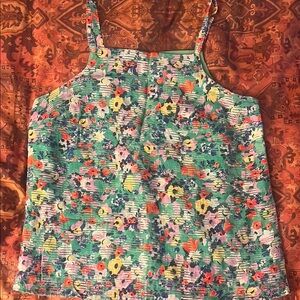 Anthropologie Maeve Green Floral Blouse